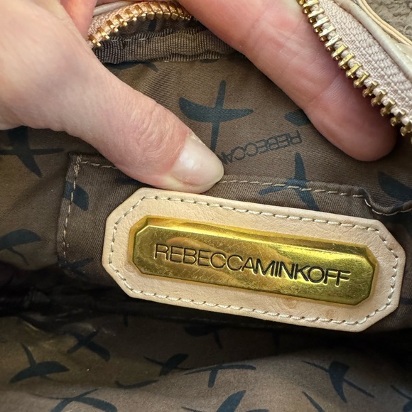 Rebecca Minkoff Ostrich Crossbody Bag Pink Peach $500 - Picture 7 of 9